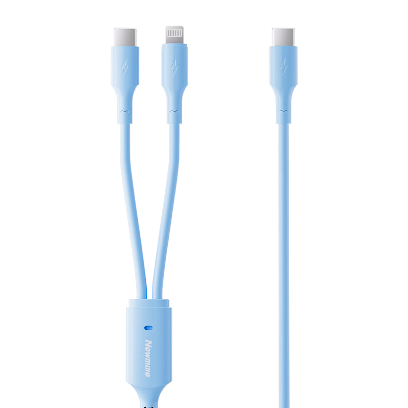 Newmine 2-in-1 60W Super Fast Charging Cable 1.5m for Apple 15-17, Huawei, Xiaomi Phones, Tablets, Laptops