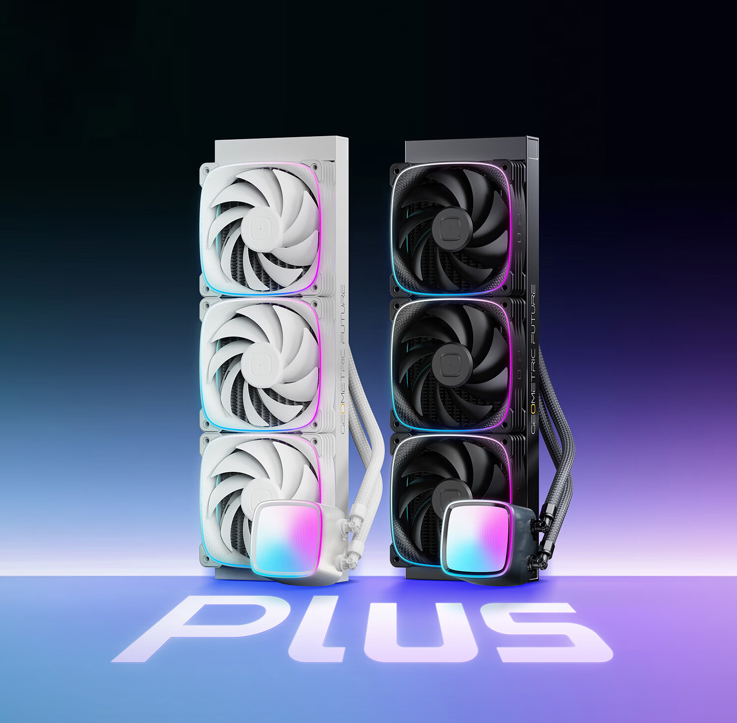GeometricFuture Eskimo Plus CPU Liquid Cooler 360 Radiator White Dragon Scale 3003 Thick Fan High Performance aRGB Lighting AMD INTEL Platform 12