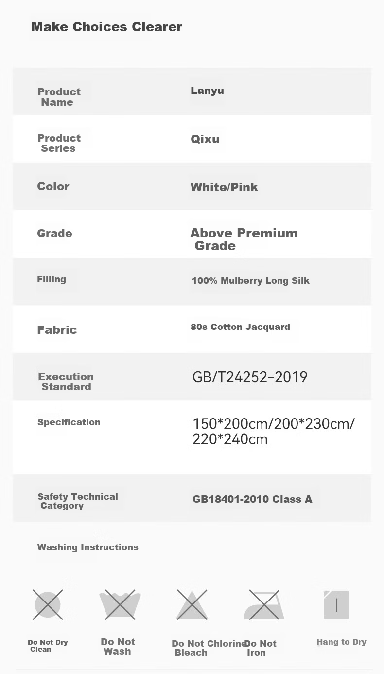 Silk Empress [Lanyu] 100% Premium Mulberry Silk Quilt Core Four Seasons Double-Layer Silk 2+4 Jin 220*240cm [White] 30