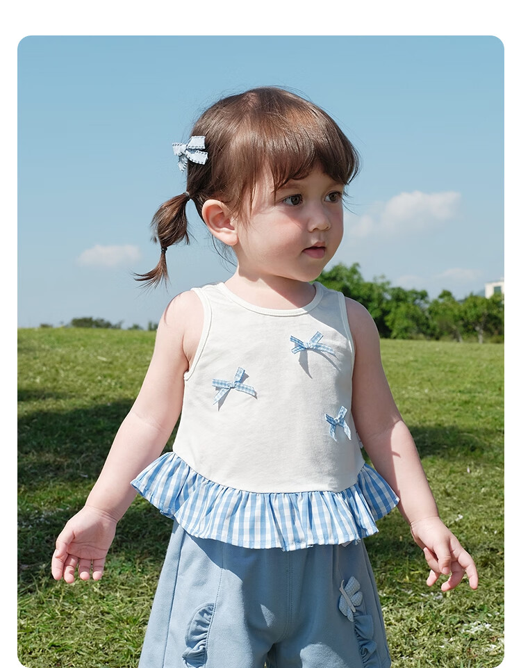 Balabala Girls' Vest 2026 New Summer Pure Cotton Sleeveless Children's Top Baby T-Shirt Fashionable Infant 21