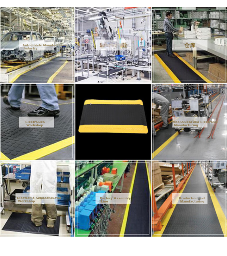 LABORS LBS-127 Anti-Slip Rubber Mat Anti-Static Foot Mat Workshop Floor Mat Industrial Anti-Slip Carpet 450MM×600MM 6