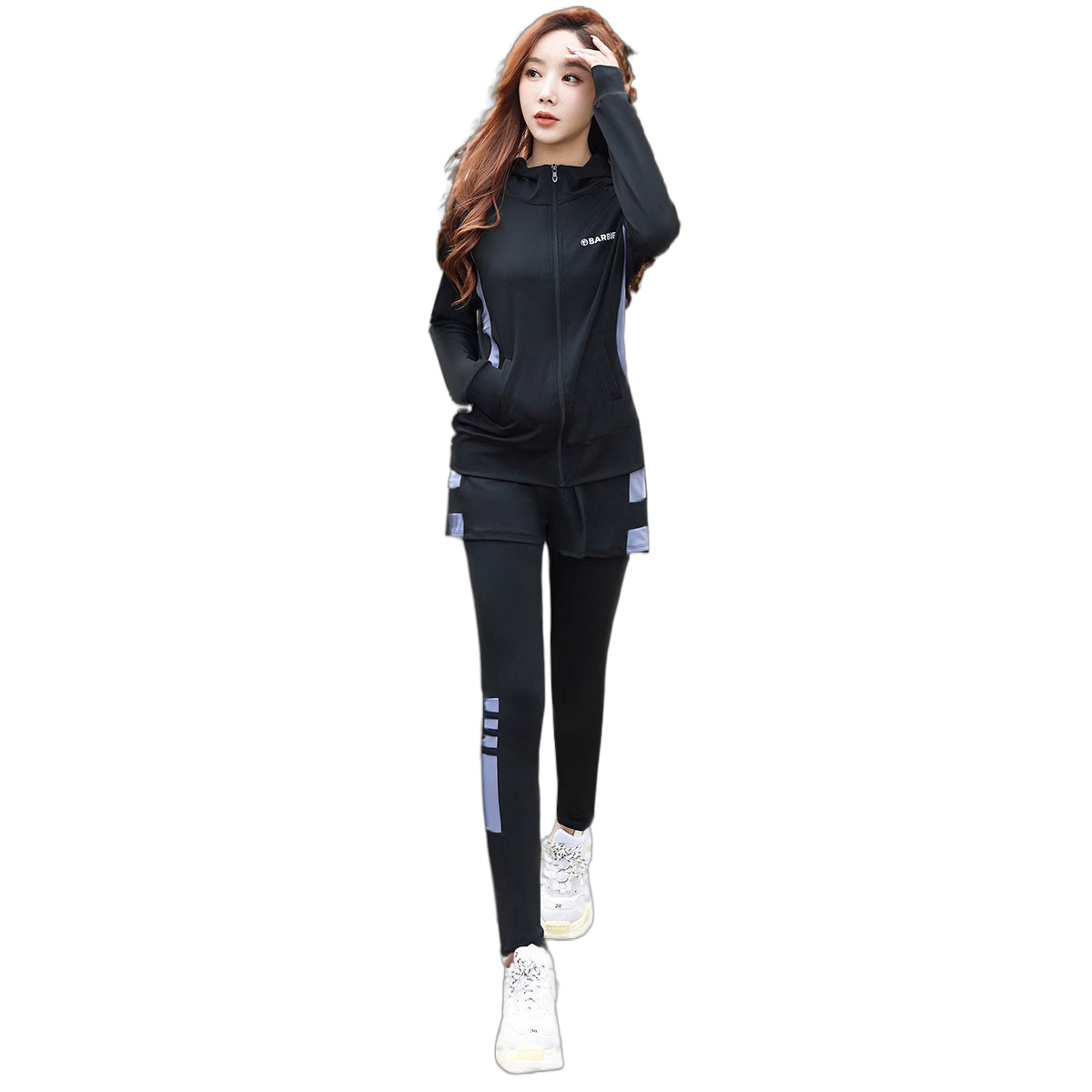 Barbie Sports Outfit Set of 3 for Women, Badminton Fitness Wear, Loose Casual Clothing, Running Sportswear, Women's Sportswear Set
