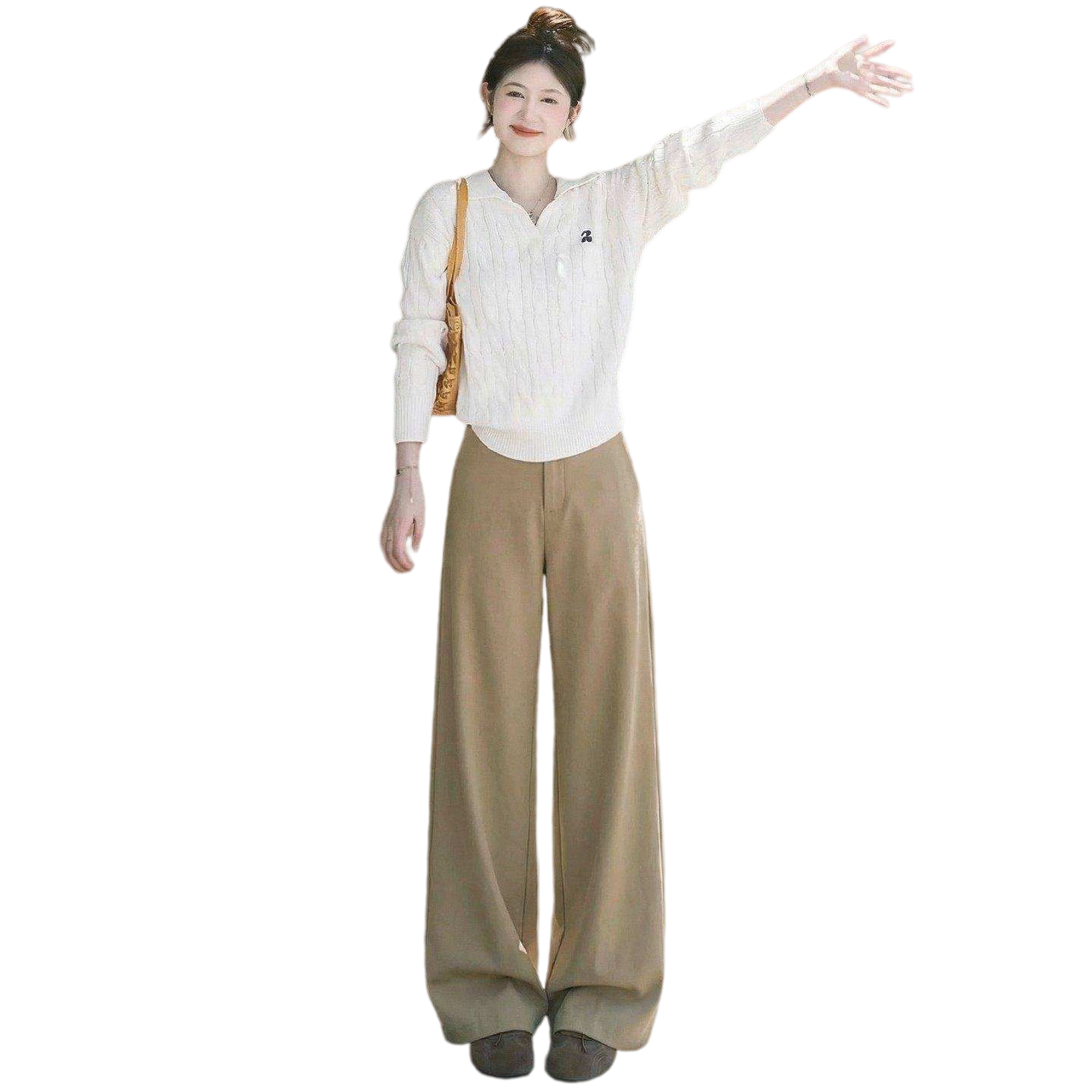 Langsha Women's Suit Pants 2026 Spring Summer New High-End Commuter Casual High-Waist Straight Slimming Vintage Wide-Leg Pants