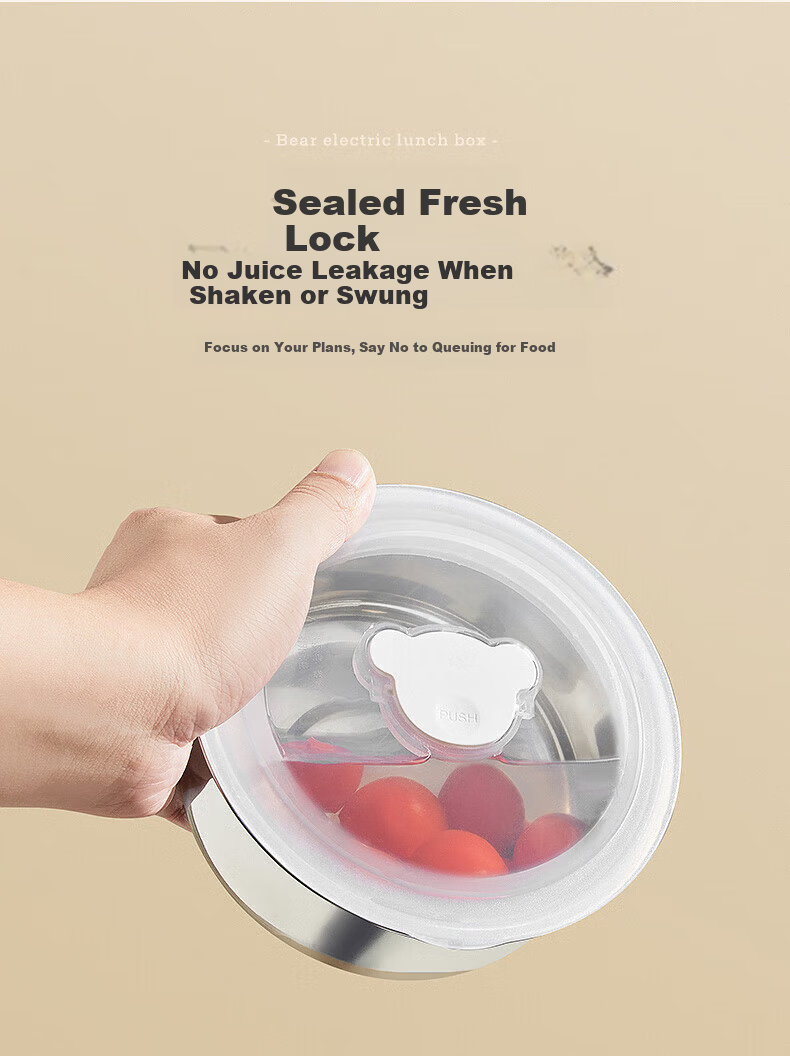 Bear Electric Lunch Box Portable Heated Lunch Box Insulated Double-Layer Stainless Steel Inner Container Sealed Fresh-Keeping Multifunctional 2L for Office Workers 17