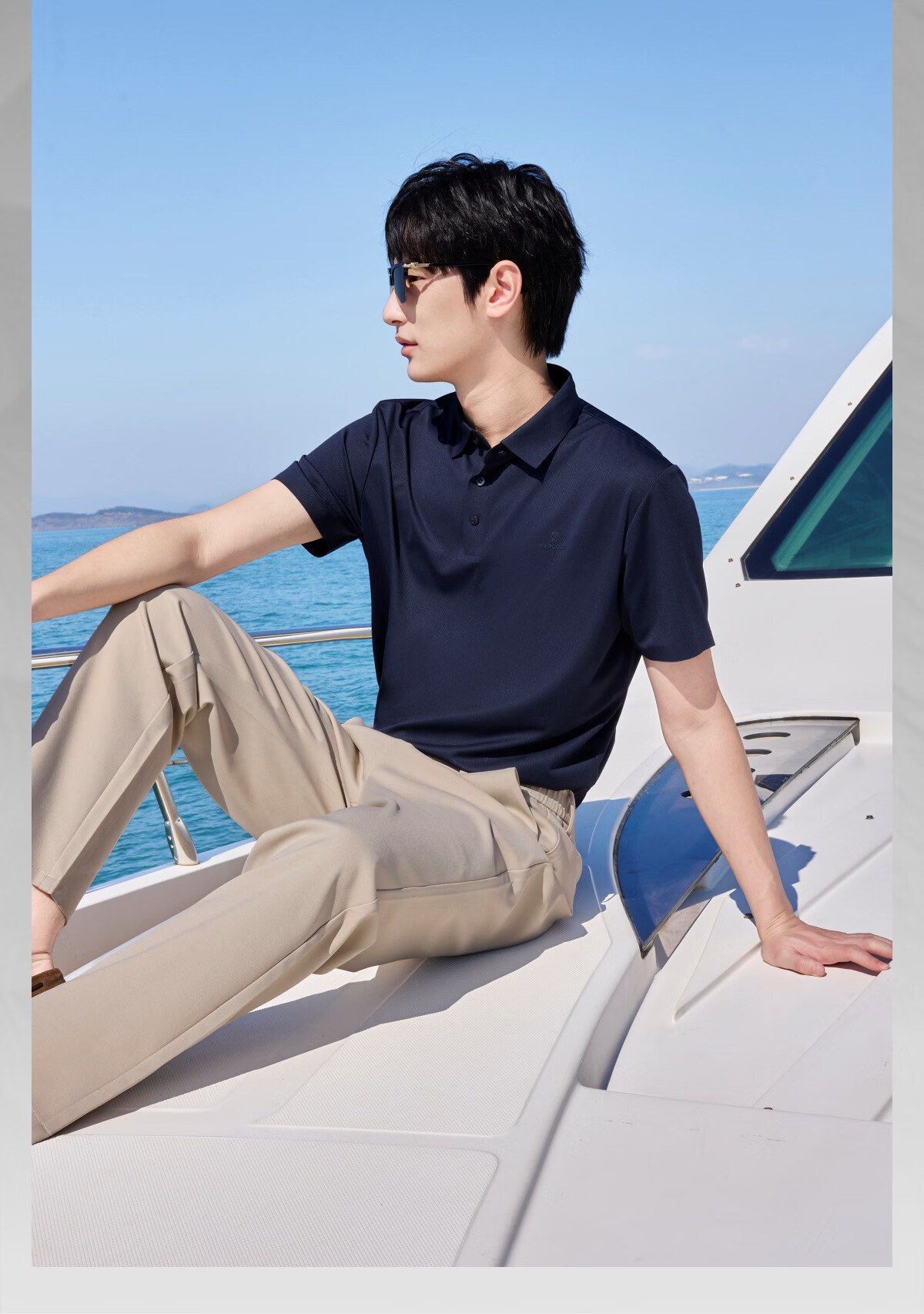 Hongdou Men's Polo Shirt All-Purpose Ice Silk 7A Antibacterial Sunscreen Comfortable Short Sleeve Polo 2