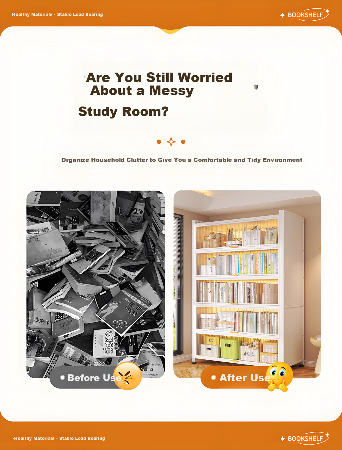 Tangji Steel Bookshelf Dustproof Floor-Standing Multi-Layer with Door Iron Storage Rack Six-Layer 120cm 5