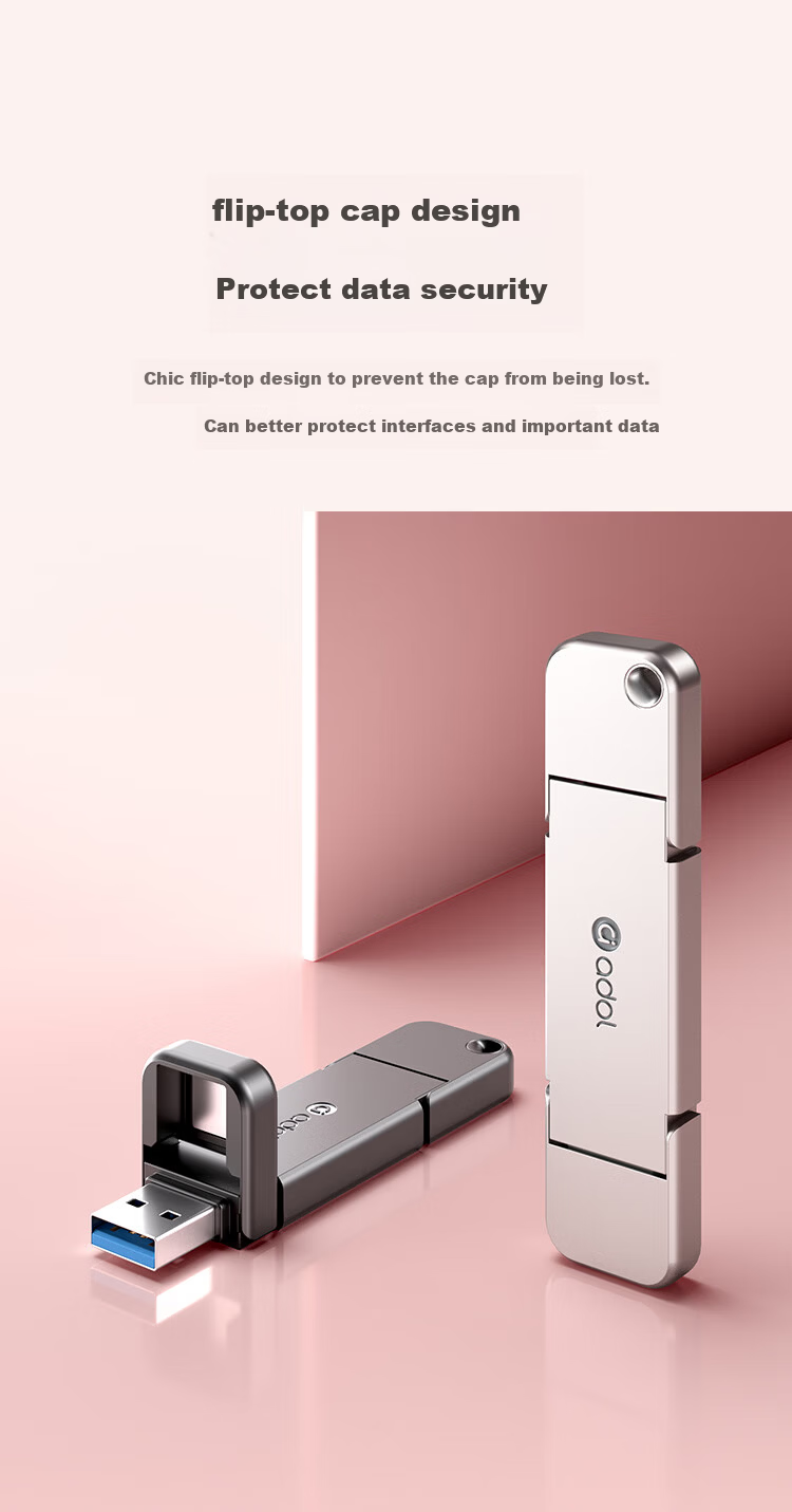 ASUS Aoduo High-Speed Solid State USB Flash Drive, USB3.2Gen2 Dual Interface, Read Speed 500MB/s, Large Capacity Phone Flash Drive 512GB Space Gray 7