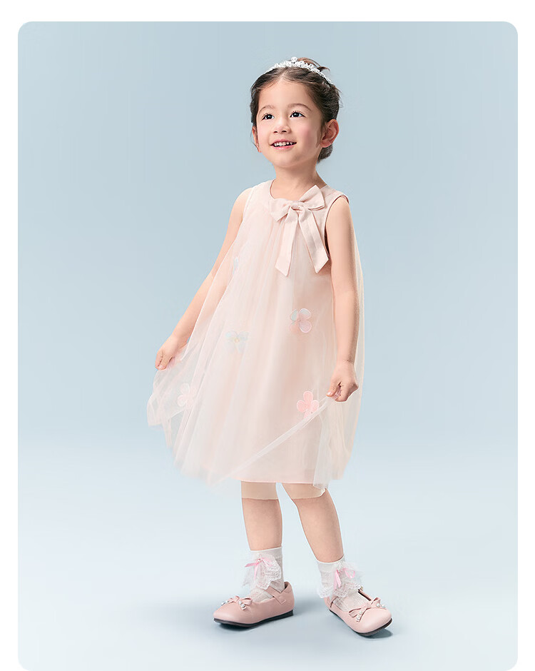Balabala Kids Dress 2026 Summer New Girls Baby Vest Dress Sweet Mesh Princess Dress 20
