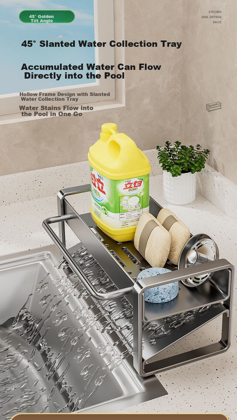 Century Zhenghe Kitchen Storage Rack Sink Draining Rack Cloth Storage Rack Faucet Vegetable Washing Sponge Draining Basket 5