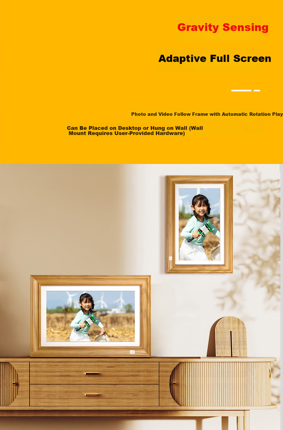 KODAK 141 Digital Photo Frame 14.1-inch HD Touchscreen Photo and Video Player Natural Wood Color 11