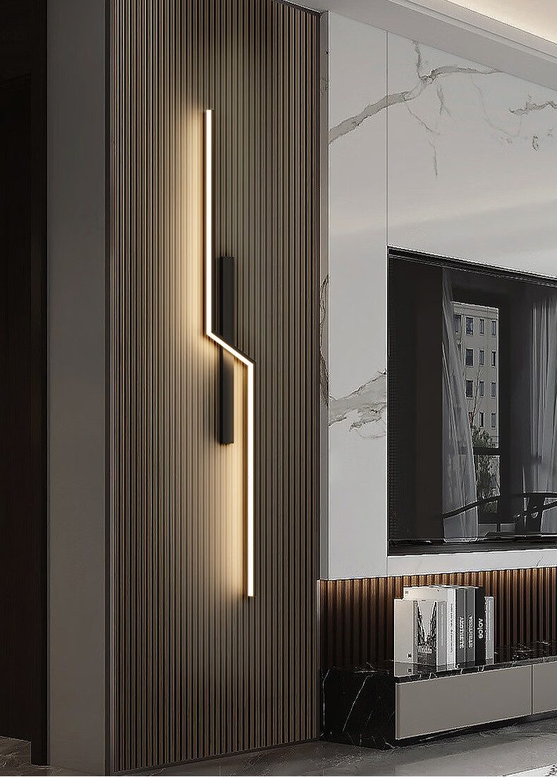 AOC Minimalist Italian Modern Luxury Grille Living Room TV Background Wall Linear Strip Bedroom Bedside Wall Lamp 1