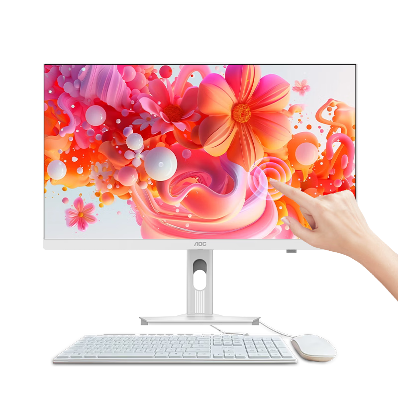 AOC 27-inch Teaching Touchscreen All-in-One Master 5800 High-Performance Desktop Computer for Learning and Office (14th Gen i5-14450HX, 16GB RAM, 512GB SSD) White