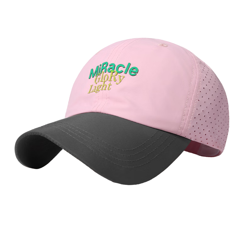 CACUSS Women's Summer Outdoor Breathable Sunshade Baseball Cap Lightweight Water-Repellent Sun Protection Hat Gray Pink