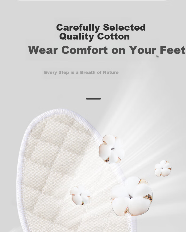 FOOTOPPO Mugwort Deodorizing Cotton Linen Insoles for Men, Breathable Sweat-Absorbing Cotton Shoe Inserts for Women, Winter Seaso 7