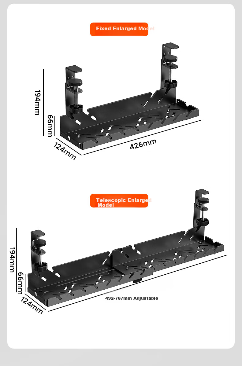 Behind the Scenes Hero TV Accessories Large Black Desktop Cable Organizer Rack No-Drill Cable Management Box for Data Cables and Power Strips 19