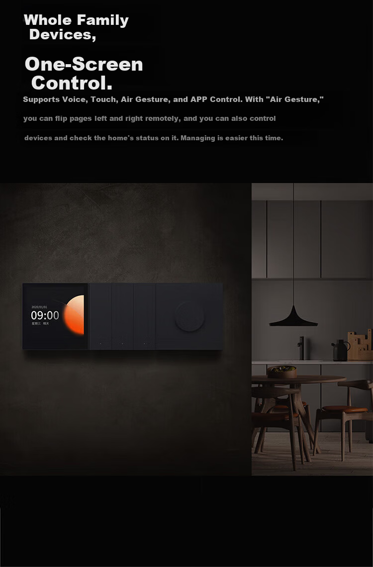 Aqara Jiyue Smart Panel S1 Smart Switch Remote Voice Control Center Screen Compatible with Apple HomeKit Moonlight White 7