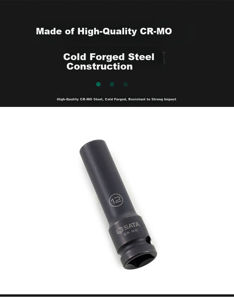 SATA 1/2" Hex Air Impact Long Socket 27MM 34420 4