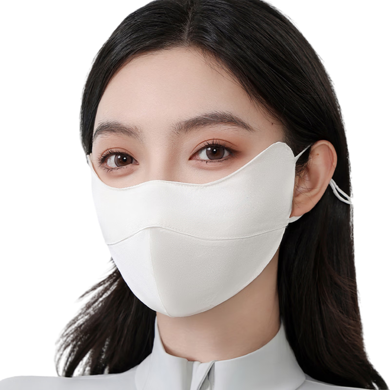 Muerxi 100% Mulberry Silk Full Face Sun Protection Mask UV Resistant Outdoor Medical Post-Surgery Silk Sun Mask for Women