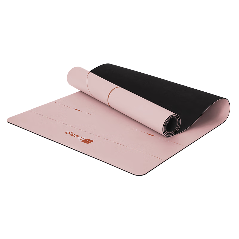 Keep Natural Rubber Professional Non-Slip Yoga Mat for Women And Men, Home Use, Extra Wide 80cm, Body Position Aid, PU Mat, Eyebrow Pink