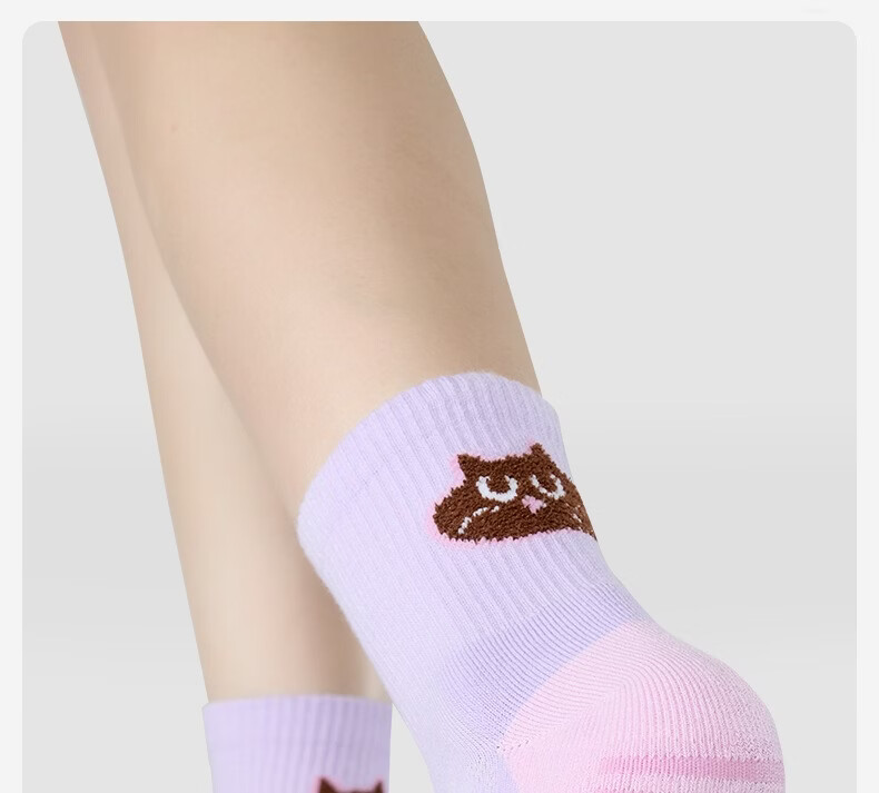 KAWASAKI Kawasaki Badminton Socks Cute Pet TRN Training Socks K2F10-D6212 (3 Pairs) Purple/Blue/White 2