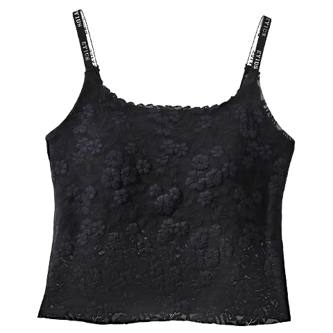 Herbal Original Color Women's Camisole with Chest Pad, Bra-Free, Summer Versatile Sexy Lace Outerwear and Inner Layering Tank Top