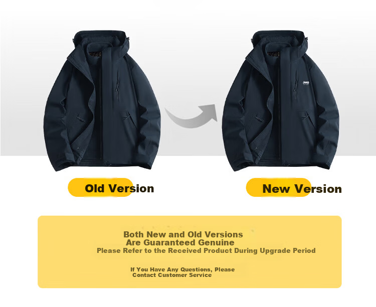 JEEP SPIRIT Unisex 3-in-1 Outdoor Cold-Resistant Warm Jacket Coat Night Purple 2XL 1