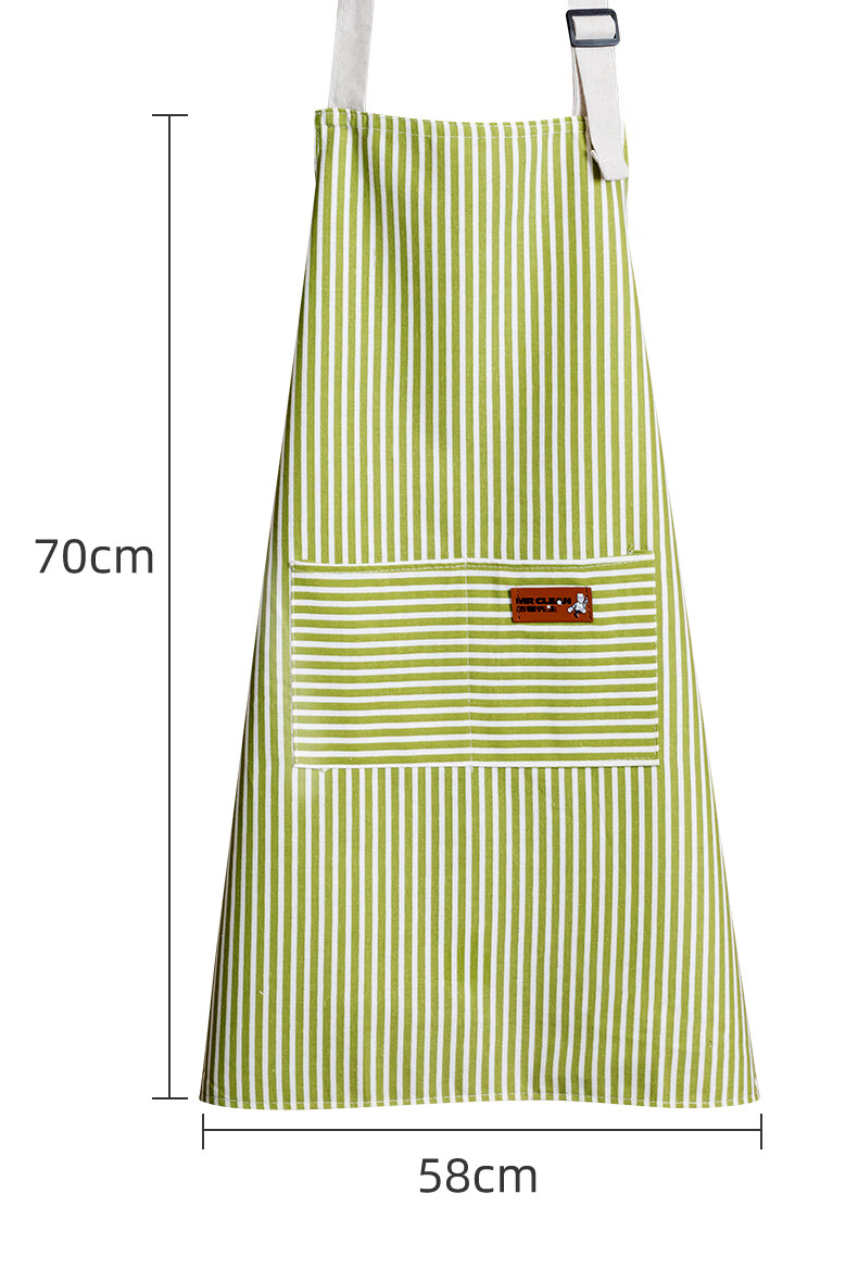 Mr Clean Cotton Linen Kitchen Apron Oil-Resistant Cooking Waist Apron Neck-Hanging Durable Stain-Resistant Workwear 9
