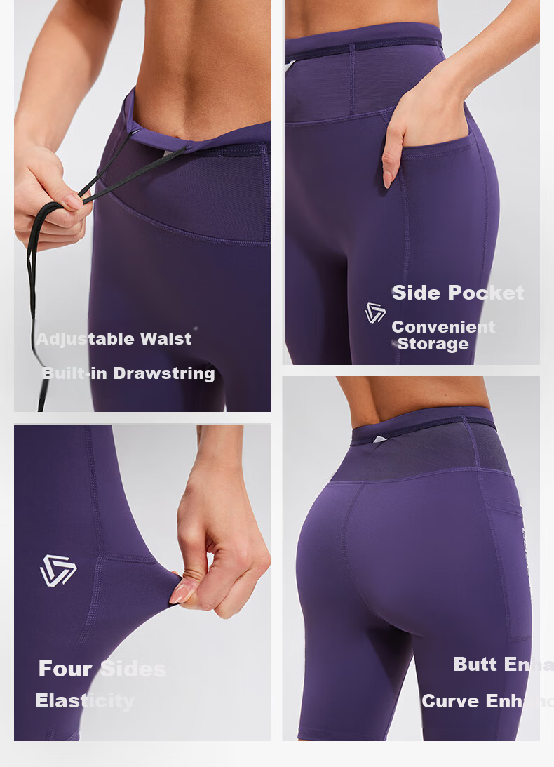 Cosleaf Compression Running Shorts for Men and Women, Breathable Sweat-Wicking Fitness Kangaroo Pocket Marathon Training Tights 17
