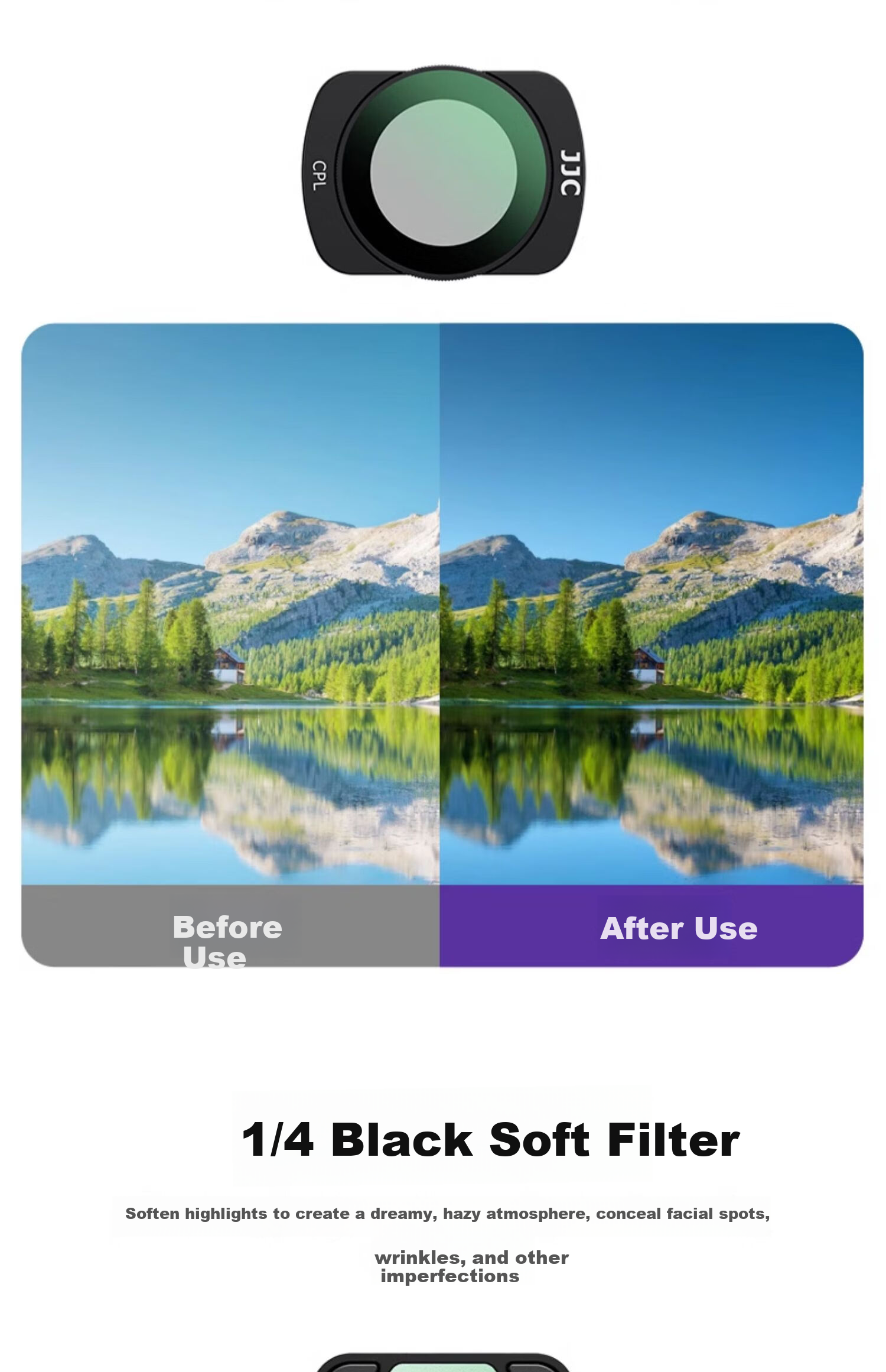 JJC DJI Pocket 4 Filter Kit Compatible with Pocket 3 CPL Polarizer Adjustable ND Neutral Density Soft Black Filter Accessories 8