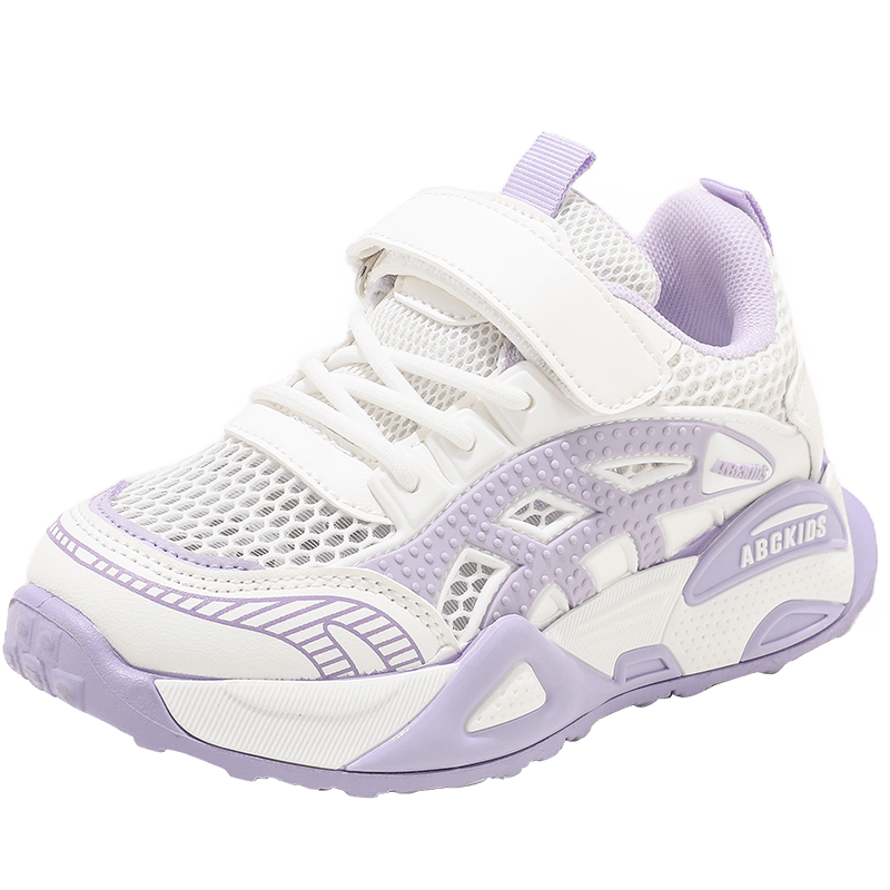 ABC KIDS Kids Sports Shoes Single Mesh Breathable Children's Running Shoes 2026 Spring New White Purple Size 30
