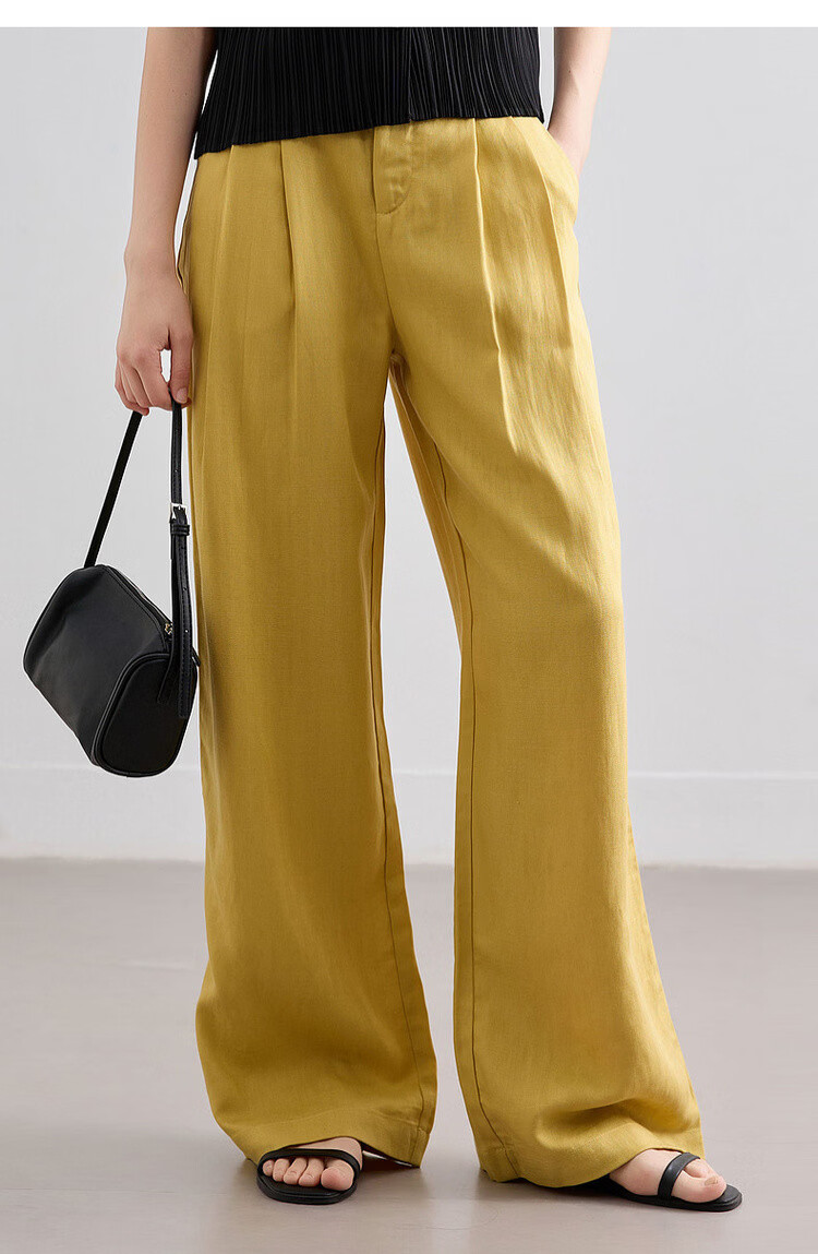Demana [with Linen Lyocell] Summer Simple Commuter Draped Wide-Leg Pants Loose Slim Fit Versatile Women's Casual Trousers 17