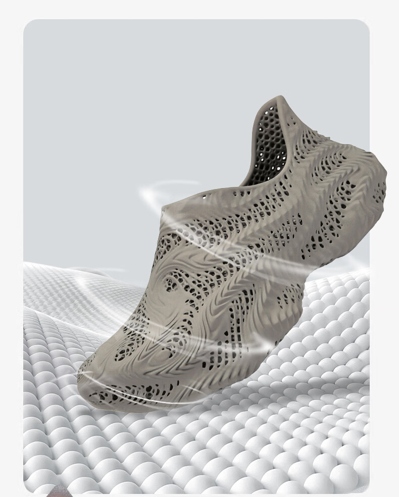 CABBEEN 2026 New Hollow-Out 3D Printed Men's Outdoor Sandals Mid Gray Size 38 8