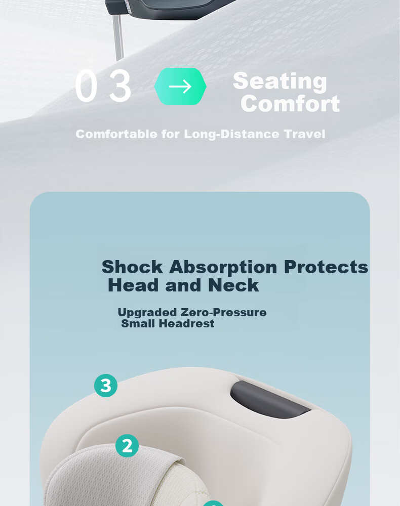 Babyfirst Lingyue 3+ Child Safety Car Seat 0-7 Years Old Baby Car Seat Sunshade Intelligent Ventilation Milk Tea Apricot 17