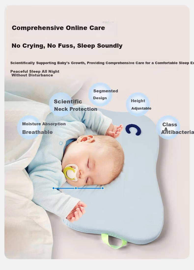 CORY Baby Pillow Cloud Piece Pillow Newborn 0-6 Months to 3 Years Moisture-Absorbing Breathable Washable Spine Support Pillow 9