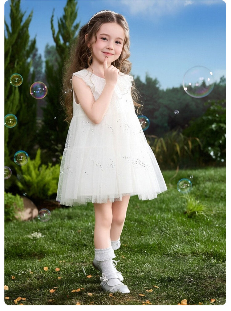 ASK JUNIOR Kids Summer Butterfly Mesh Vest Dress Toddler Girls Princess Dress 15