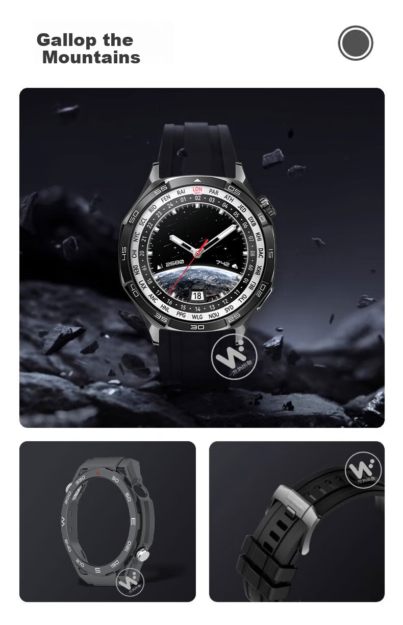 Watchbond Huawei Watch GT5 Pro Protective Case Ultimate Mountain Riding Hollow Half-Frame Hard Shell Shockproof Cover 3