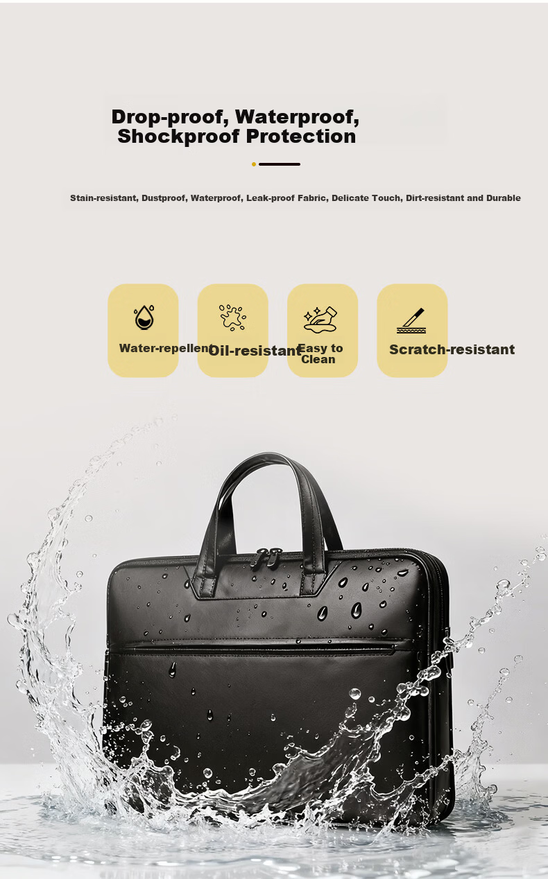 GOLDEN RAY PU Leather Laptop Bag 14-16.1 Inch Briefcase for Mac/Huawei Lenovo Business Laptop 15.6 Inch Customizable 4