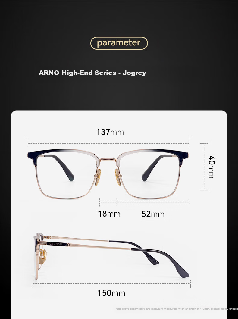 ARNO FOCUS ON YOUR EYES Blue Light Blocking Presbyopia Glasses Men Pure Titanium HD Authentic Portable Elderly Eyewear E204J 300 Degree 10