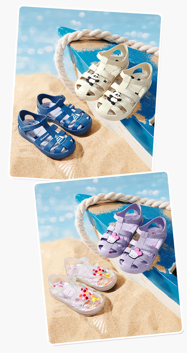 Mutong Kids Summer Comfortable Casual Boys Beach Sandals Soft Sole Roman Style Closed Toe Water Shoes Girls Taro Purple 155 11