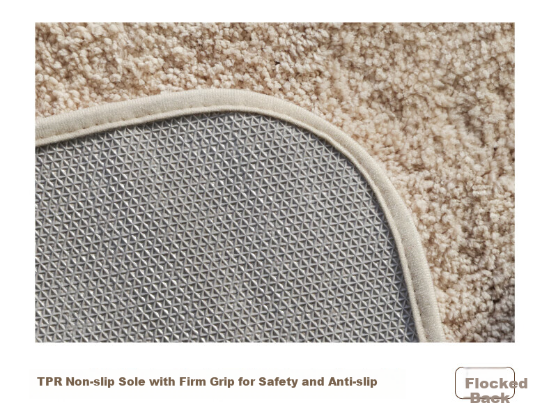 Saibosi Cream Style Bathroom Door Plain Color Antibacterial Water-Absorbent Non-Slip Floor Mat High-End Toilet Rug 50X80CM 19