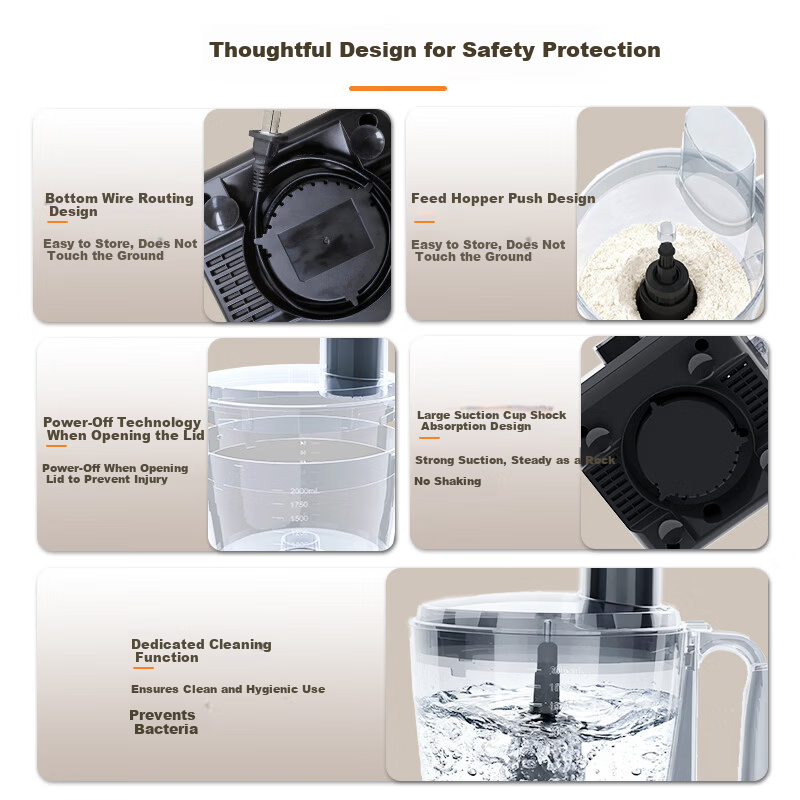 SANLIDA Multifunctional Home Dough Mixer and Food Processor Fully Automatic Meat Grinder Kneading Whipping Blender Ice Crushing Juicing Coffee Grinder