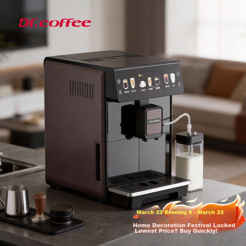 Dr.coffee E02 Brown Home Coffee Maker Fully Automatic Small Integrated Grinder Hot and Cold Drinks One-Touch Cold Brew Fresh Coffee