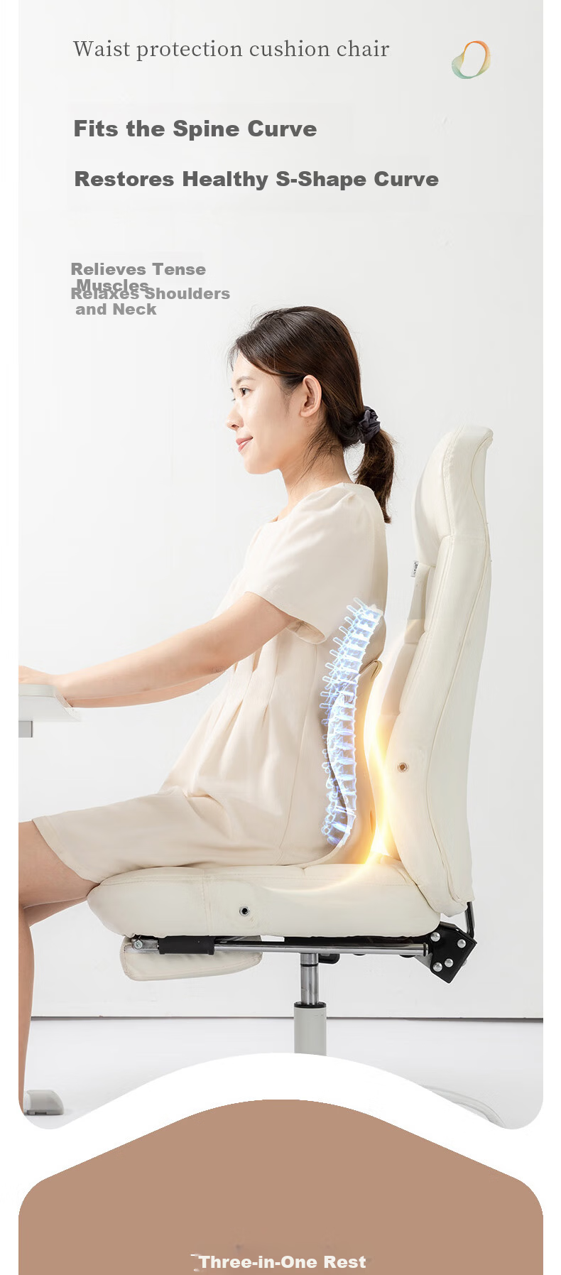 Aimoshi Cloud Detachable Lumbar Support Seat Cushion AMS-KY001H 3