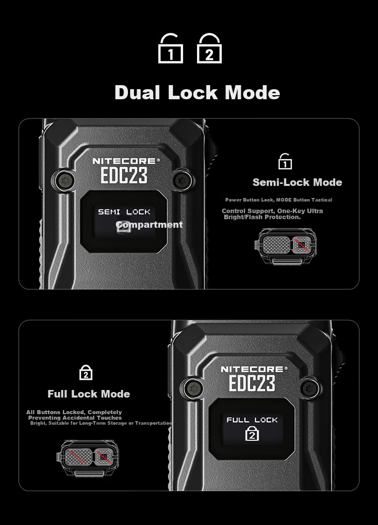 NITECORE EDC23 Tactical Flashlight Ultra-thin Portable Outdoor Camping Self-defense High Brightness 11