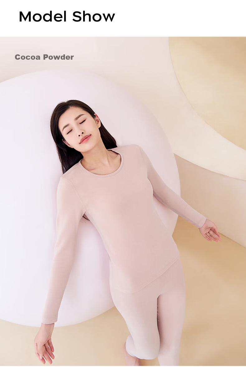 Yiershuang [Anti-Mite Deodorant] Autumn Winter Cashmere Silk Thermal Underwear Set 5A Antibacterial Women's Fleece-Lined Top and Bottom 16