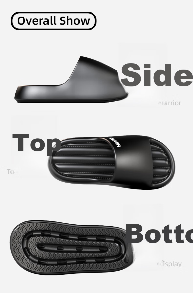 HIPANDA Men's Slippers Soft Sole Non-Slip Thick Bottom Durable Home and Outdoor Black Size 42-43 2