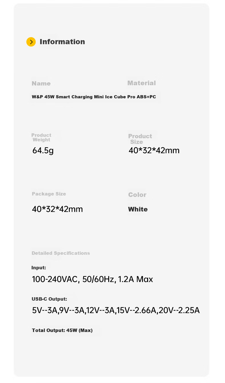 W&P 2026 Model Low-Temperature Fast Charger Apple iPhone 17 Pro Max Charger Foldable Plug GaN Low-Temperature 3C Certified 45/35W 21