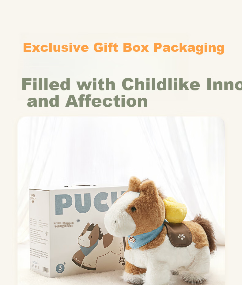 BABYGREAT Little Pony Park Plush Baby Electric Toy Horse Year Mascot Newborn Gift Baby First Birthday Present 20