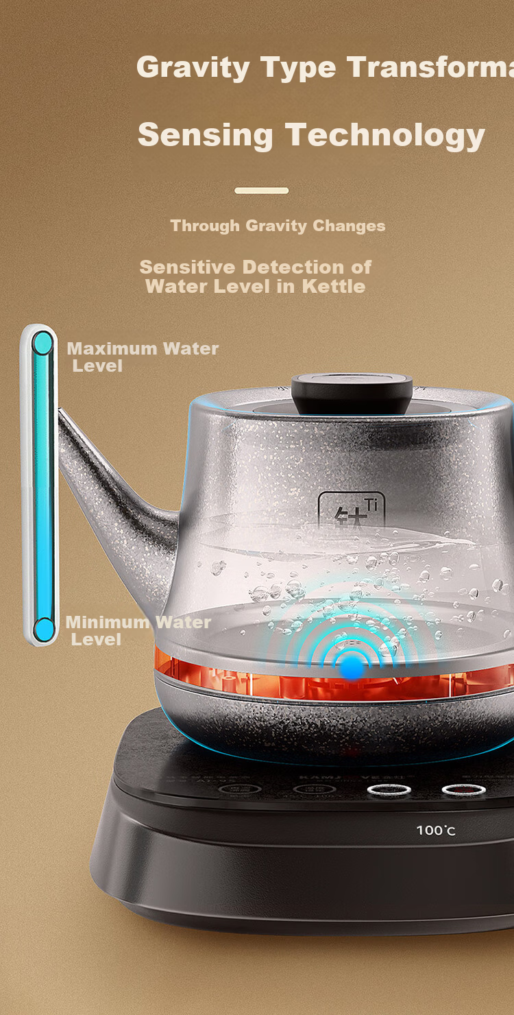 KAMJOVE Pure Titanium Electric Kettle Fully Automatic Bottom Water Supply Electric Kettle New Model Temperature Control Integrated Automatic Electric Kettle AI-95 for Boiling Water and Brewing Tea 20