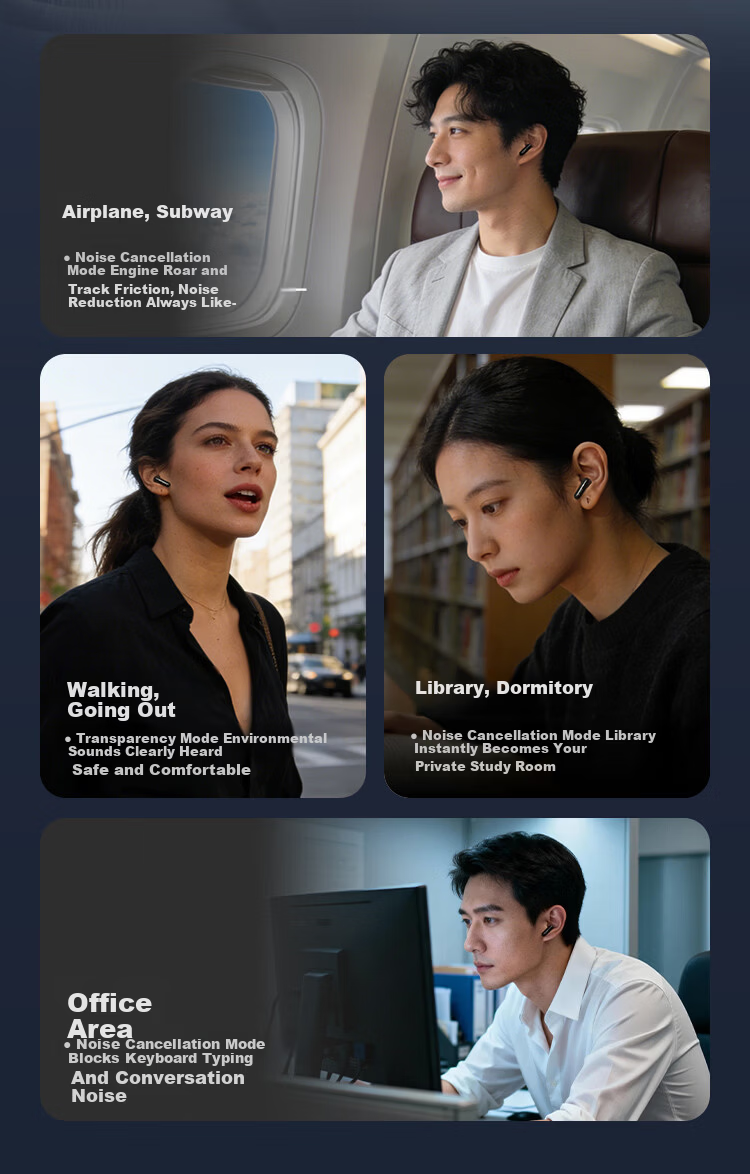 IGene 4-Mic Noise Cancelling All-in-One 6.0 Bluetooth In-Ear Active Noise Cancelling Wireless Music Gaming Earphones Long Battery Life Compatible with Huawei Apple Xiaomi Oppo OnePlus Vivo 19